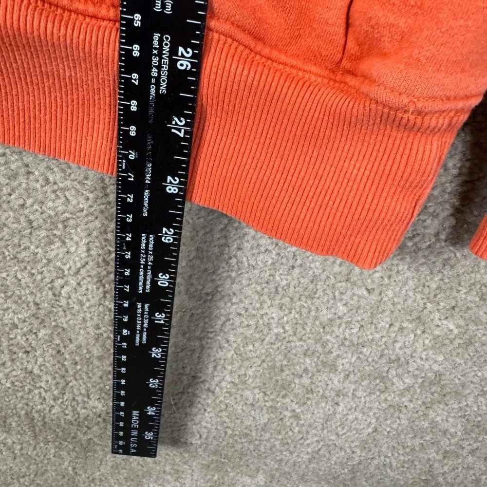 The North Face Hoodie Mens Large Orange Vertical Logo Pullover Sweatshirt